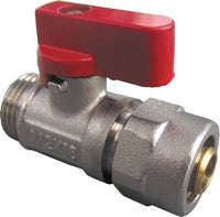 Mini-Kugelhahn rot mit Adapter