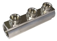 Verteiler einzeln 1″ mit Ventilen und 3/4″-Eurokonus-Nippeln