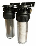 Duplex Wasserfilter für Regenwasser – 3/4″, Fein- und Kohlefilter