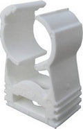Koppelbare Rohrclips aus weißem Kunststoff – 14 bis 35 mm