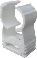Koppelbare Rohrclips aus weißem Kunststoff – 14 bis 35 mm