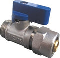 Mini-Kugelhahn blau mit Adapter