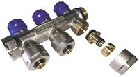 Kompaktverteiler 3/4″ mit Hähnen – Blau