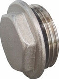 Endstopfen 1″ für Verteiler – Messing vernickelt mit Dichtring