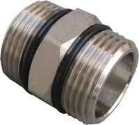 Doppelnippel 1″ AG × 1″ AG – Messing vernickelt mit Dichtring