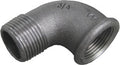 Schwarzer Guss Winkel Nr. 92 - 90° AG/IG reduziert