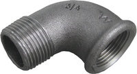 Schwarzer Guss Winkel Nr. 92 - 90° AG/IG reduziert