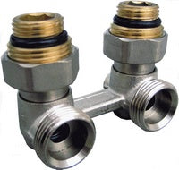 Zweirohr-Hahnblock Winkel 1/2"